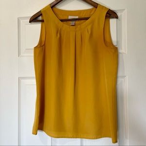 LOFT Womens Mustard Sleeveless Blouse